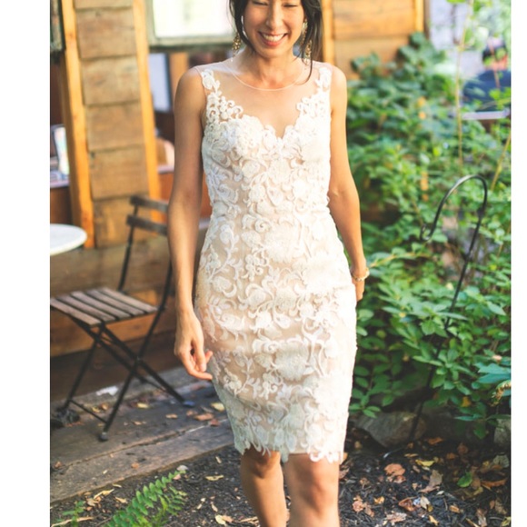 HOST PICK Anthro BHLDN Hansel dress 2 white floral sequin wedding rehearsal hoco - Picture 12 of 13